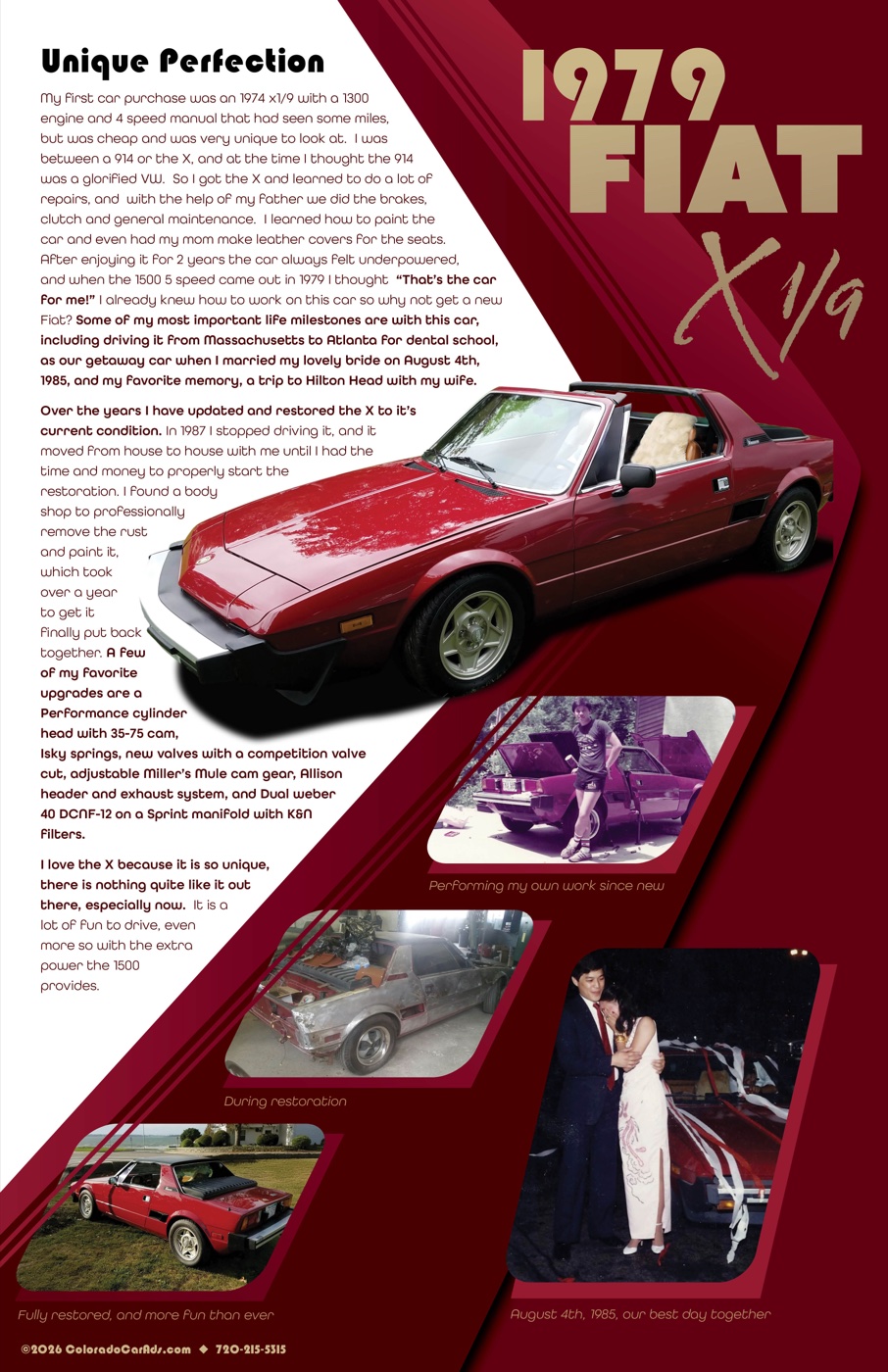 Sample Power Profile display created for a classic car by Colorado Car Ads